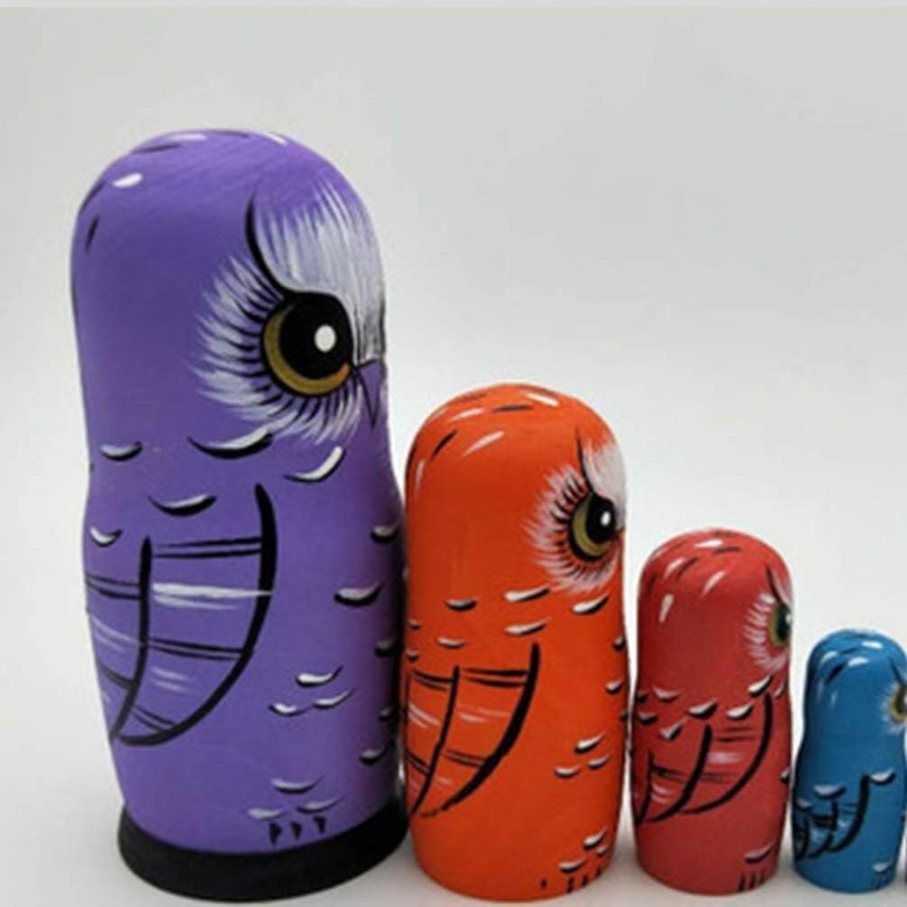 Poupée Russe Poupées Gigognes Russes 5 Pièces Matryoshka en Bois Peintes À La Main Empilables Jouet Empilable
