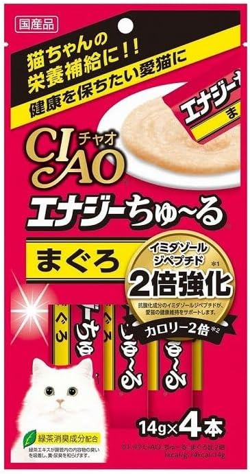 【24個セット】 いなばペットフード CIAO エナジーちゅ～る まぐろ 14g&times;4本