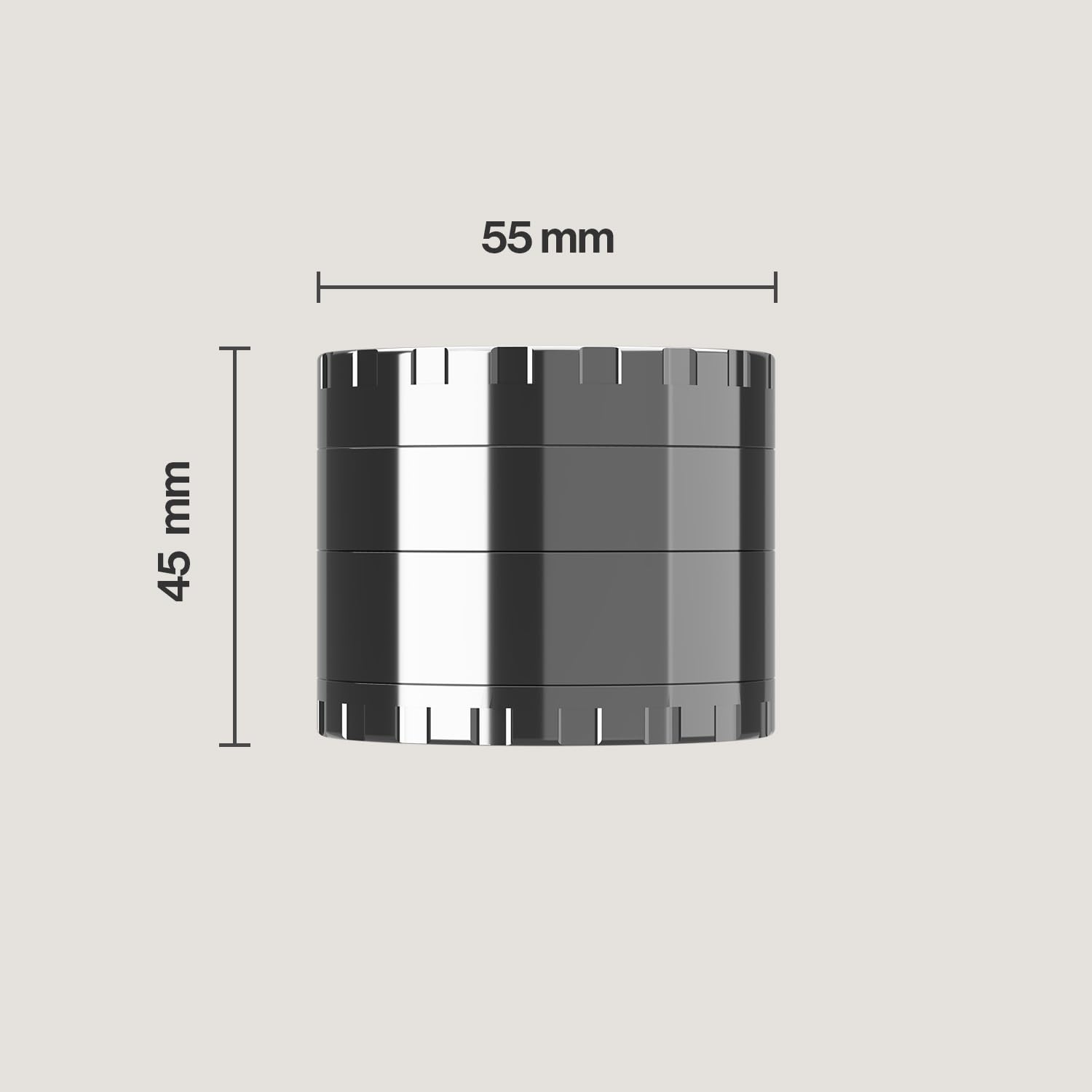 Bloomint Edelstahl Grinder 55mm, 4-teiliger Metall-Grinder für Kräuter, Gewürze und Herb