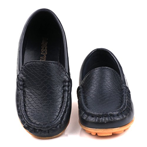 Image of Femizee Toddler Boys Leather Loafers Comfort Uniform Oxford Dress Wedding Shoes