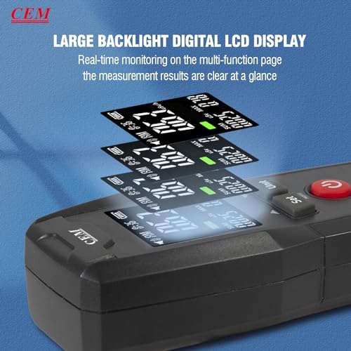 Image of CEM Geiger Counter Nuclear Radiation Detector Nuclear Water Seafood Detection Radiation Dosimeter with LCD Display, Portable Handheld Beta β Gamma γ X-ray Rechargeable Radiation Monitor Meter RM-190