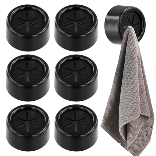 volumoon 6 Piezas Cuelga Trapos Cocina, Soportes para Toallas de Té, Adhesivos Ganchos para Toallas, Anticolisión Toalleros, Colgar Sin Agujeros, Redondo Ganchos Adhesivos para Cocina, Hogar