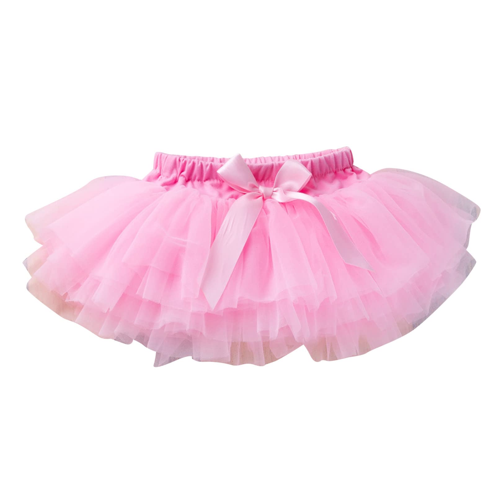 Generic Infant Newborn Baby Girls Soft Tutu Skirt Shorts Solid Bowknot Party Carnival Mesh Tulle Tutu Skirt (Pink, 6-12 Months)