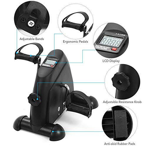 Mini machine d'exercice pas à pas à pédale avec écran LCD et bras de résistance - 5