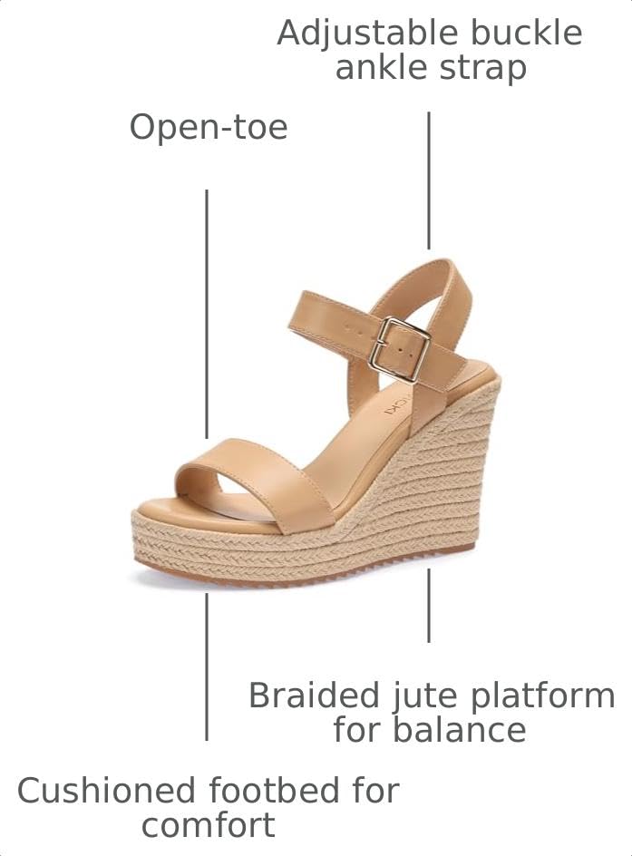 Image of VICKI.VICKI Women's Platform Sandals Wedge Ankle Strap Open Toe Sandals