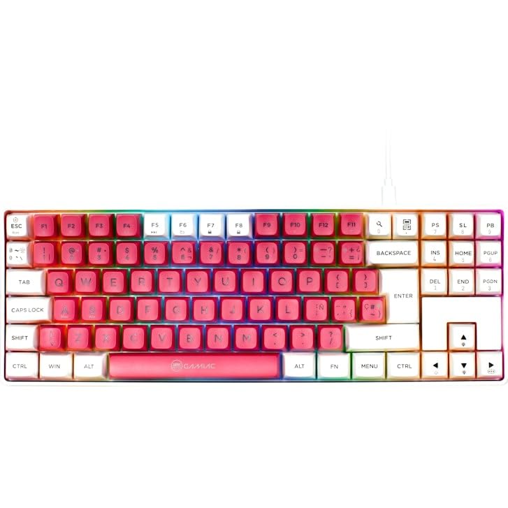 TKL90G Teclado Mecánico Gaming Kailh Blue, Blanco | Teclado mecánico gaming, switches Kailh Blue, layout ES QWERTY, ideal esports y oficina