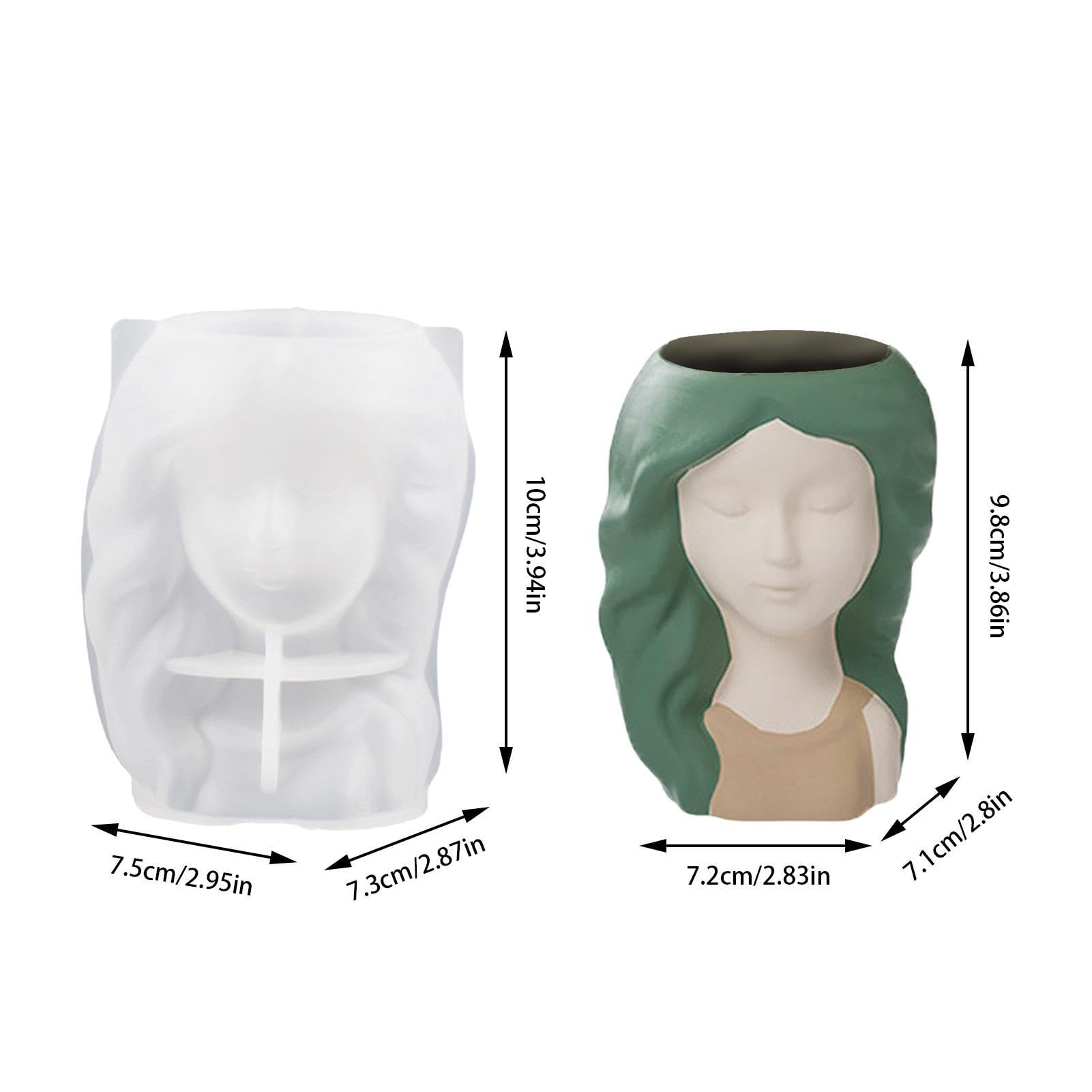 Vaso Da Fiori Con Faccia Di Ragazza In Resina – Per Piante Grasse, Decorazione Casa Fai Da Te, Regalo Originale - 3