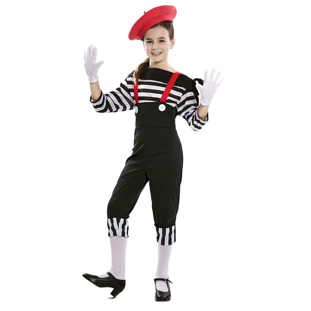 EuroCarnavales Mime Trousers Costume for Girls Black 7 to 9 Years (122-138 cm)