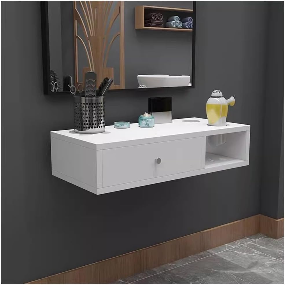 Stylingstation zur Wandmontage, Haartrocknerhalter und Schublade, Aufbewahrungslösung für Salon und Spa