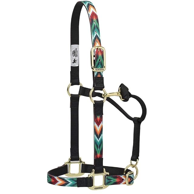 Weaver Leather Chevron - Cabestro Ajustable de Nailon para Caballo, de Nailon, Grande, Negro/Multicolor