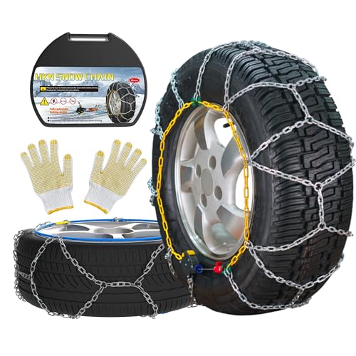 Automatische Schneeketten, 2 Stück x 12mm, 1 Minute schnelle Montage von Schneeketten mit automatischem Spanner,universelle Notfall-Reifentraktionskette für Pkw, Pickups und SUVs (HKN 130)