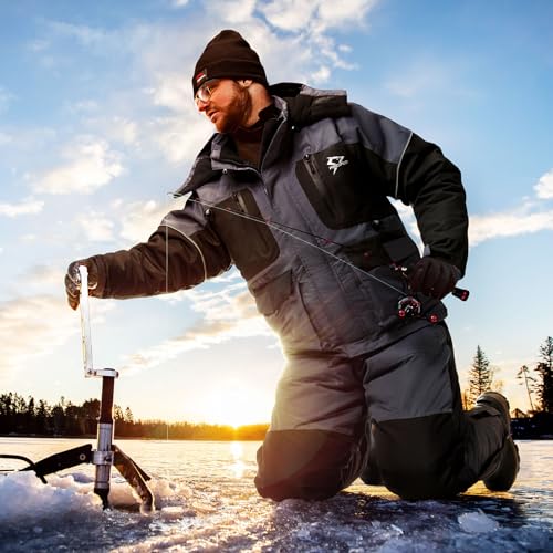 Image of Piscifun Ice Fishing Jacket, Floating Waterproof Ice Fishing Coat, Insulated Jacket for Cold Weather Conditions