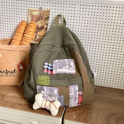 Canvas Backpack Vintage Casual Bookbags Lightweight Laptop Bag Travel Daypacks (Green)4