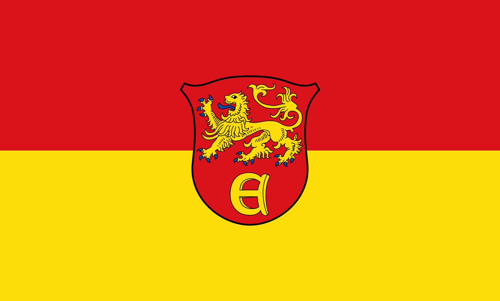 Drapeau Large Eschershausen 1.35m² : Grand pavillon horizontal pour mât extérieur