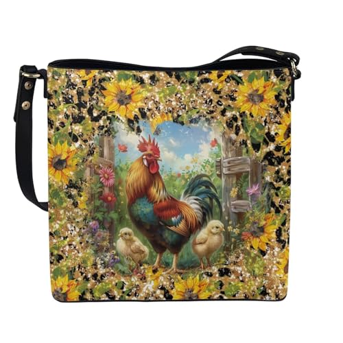 Image of HUGS IDEA Boho Bags for Women Leather Handbag Shoulder Bucket Crossbody Purse