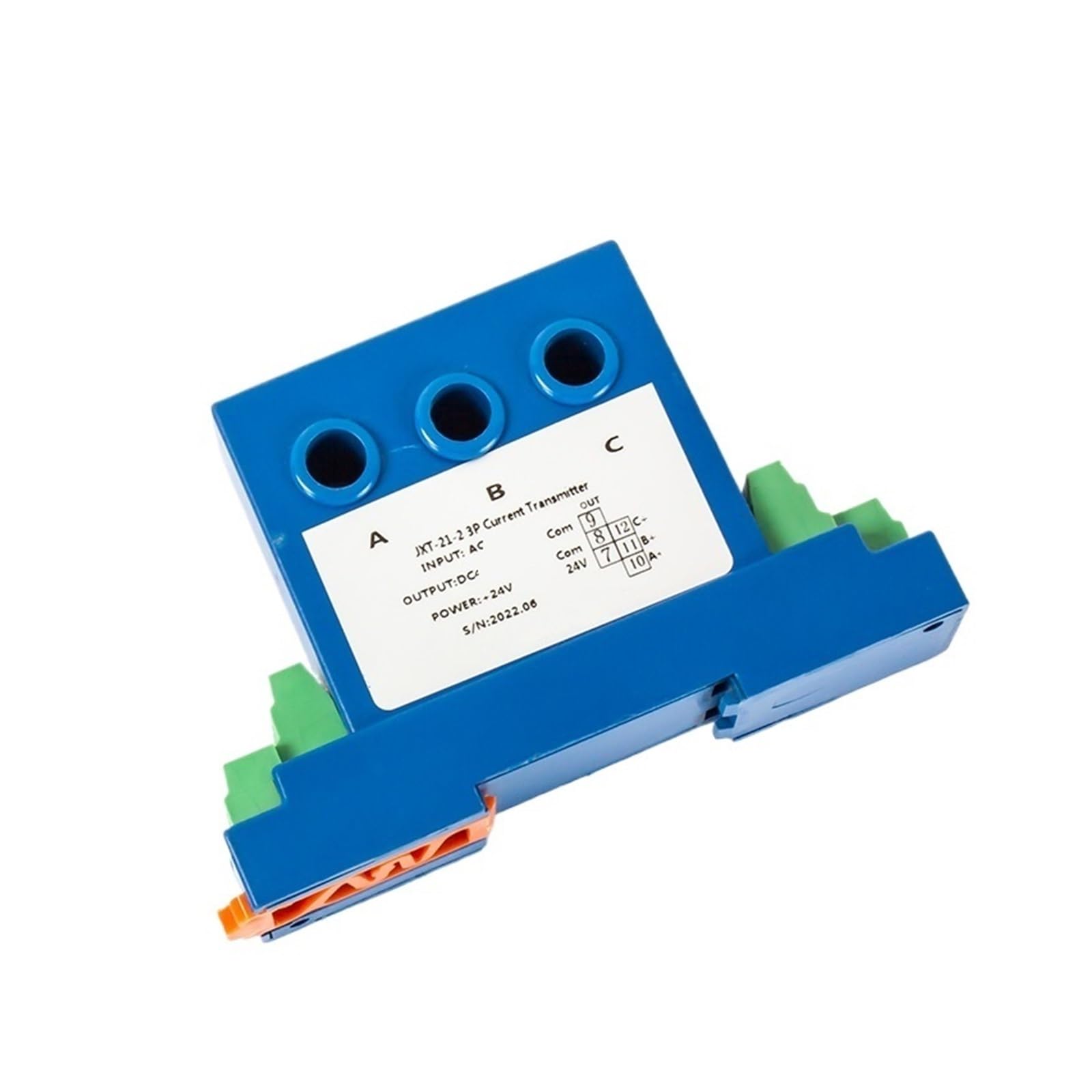 PXQCHAVLN Three-phase current sensor 0-1A 0-10A 0-30A to output 3 X 4-20mA three-phase AC transmitter DC24V(Input Ac 0-3a)