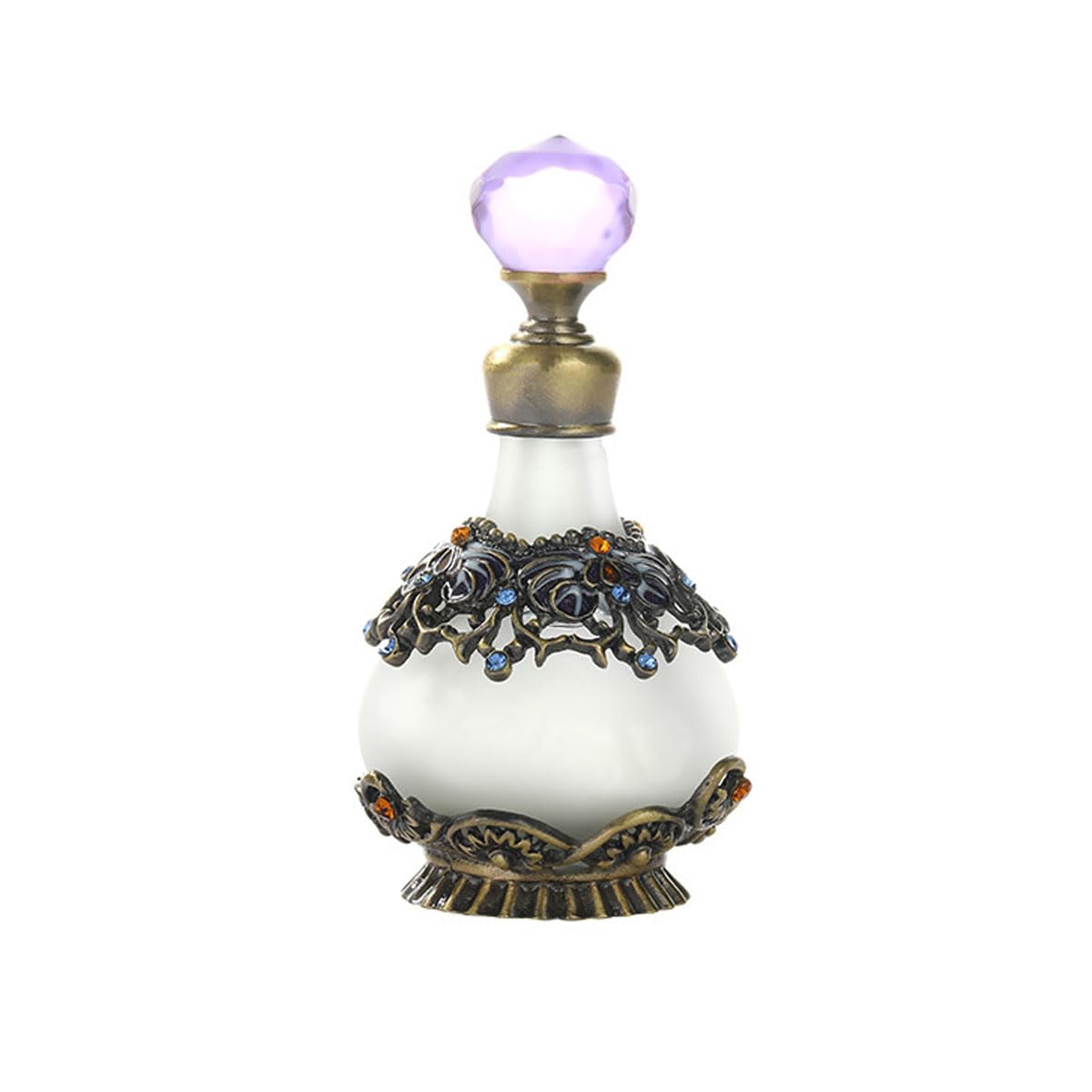 Generic 25ml Decorative Perfume Bottle Vintage Crystal Flower Refillable Glass Essence Bottle Victorian Decorative Bottle, CYJS4008, Bronze