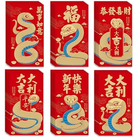 Chinese Red Envelopes, Lucky Money Envelopes -2025 New Years Lucky Money - New Years Decorations- Spring Festival Red Packets Wedding Red Packet.(large 36PCS) Cover