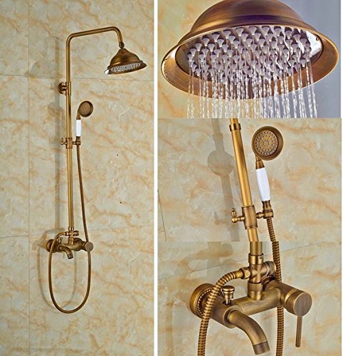 Ensemble de douche en laiton antique Gowe avec douchette rétro pour baignoire