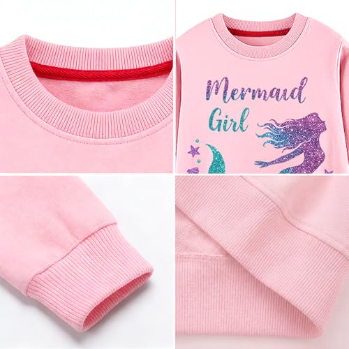 Image of Girls Cotton Crewneck Sweatshirt Size 2-10 Years Toddler Girls Kid Graphic Shirts