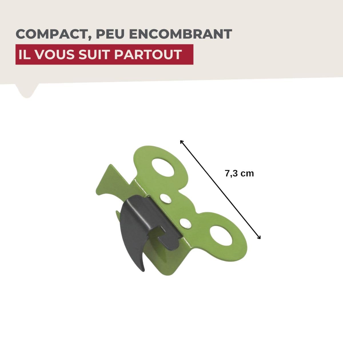 Fackelmann Ouvre-boîte Manuel 2 en 1 Acier Inoxydable 7,3 x 4,5 x 2,5 cm Rouge Vert