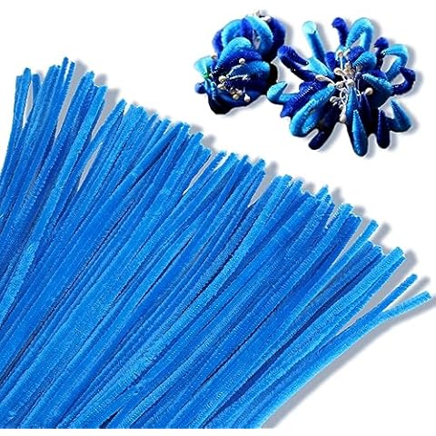 Giwrmu 100 Pieces Pipe Cleaners Chenille Stem, Lake Blue Pipe Cleaners Craft, Fuzzy Sticks Craft Supplies, Colored Pipe Cleaner for Creative Handmade DIY Art Craft Project Cover