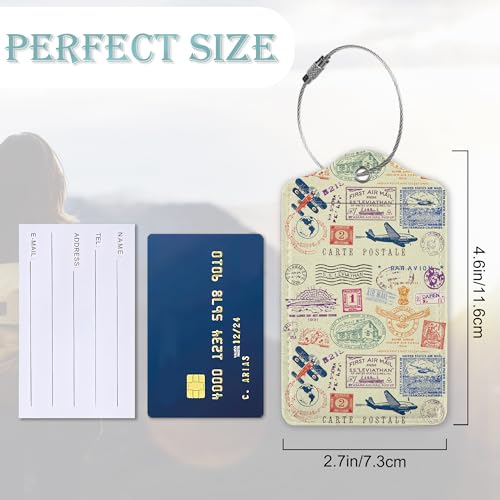 Travel Stamp Retro Leather Luggage Tags