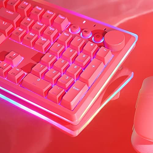 Miniatura 5 de i-rocks Teclado mecánico para juegos K71M RGB con perilla de control de medios, interruptores (marrón), 107 teclas con NKRO completo, teclas PBT,