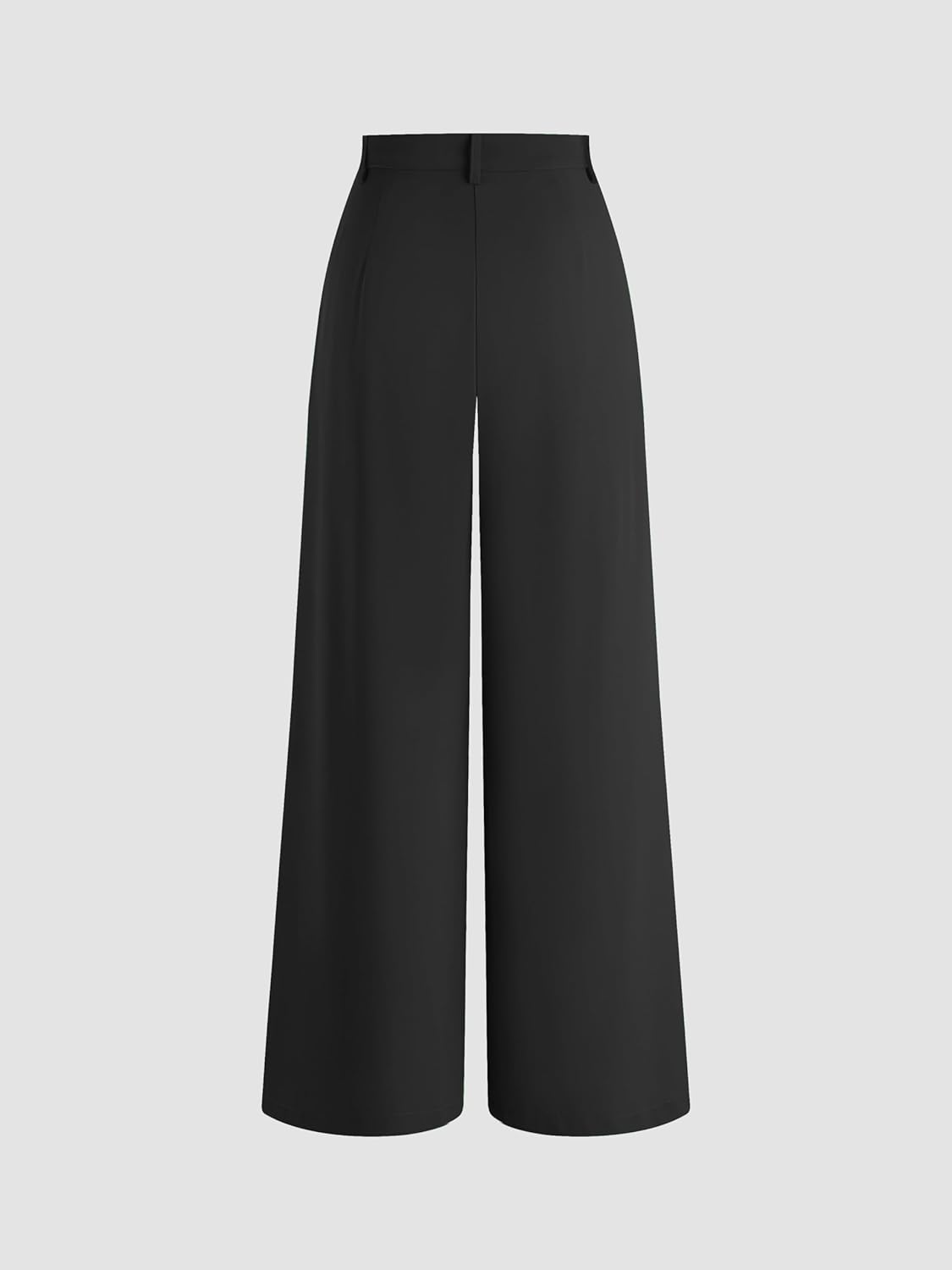 CIDER High Waist Solid Zipper Wide Leg Trousers