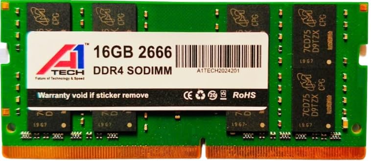 Image of 16GB 2666MHz SO-DIMM DDR4 Laptop Memory, Single RAM Module, Supports Intel Support, Fast Data Transfer, Enhanced Efficiency, A1TECH2024201 (5 Year Warranty)