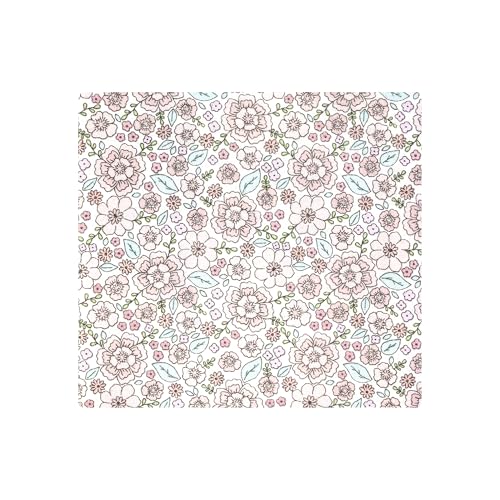 Image of Hudson Baby Unisex Baby Cotton Polyester Flannel Receiving Blankets, Outline Floral Soft Pink, One Size