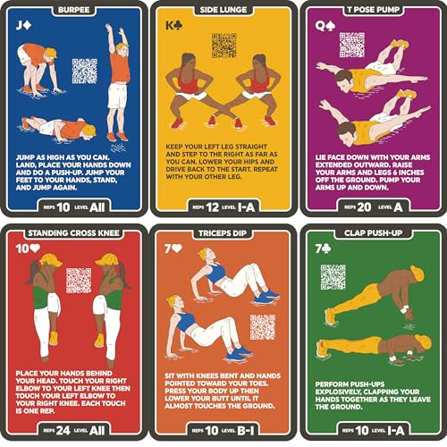 Stack 52 Bodyweight Exercise Cards: Workout Playing Card Game. Designed by a Military Fitness Expert. Video Instructions Included. No Equipment Needed. Burn Fat Build Muscle. (Bodyweight Mega Pack) - Image 4