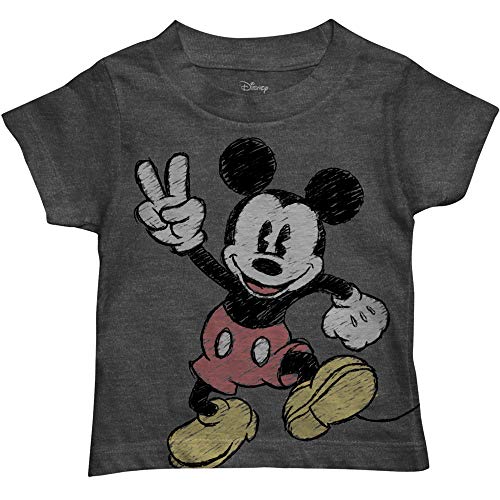 Boys Mickey Mouse Toddler Shirt - Toddler Boys Mickey Mouse Classic T-Shirt (Charcoal Heather, 4T)