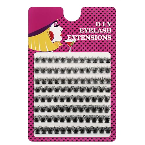 Himirell Extensions False Eyelashes Easy DIY Cluster Lashes Individuals Wispy Natural D Curl Fluffy Volume Wide Band Cluster Fake Eye Lash