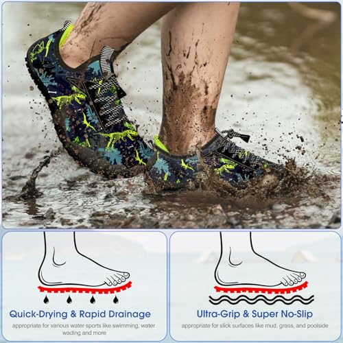 Image of Built-in Heel Grips Water Shoes for Kids Girls Boys Hiking Wide Barefoot Swim Beach Pool Big Kid