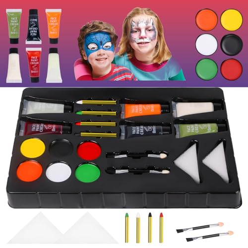 Aomig Kinderschminke Set, Halloween Geschenk für kinder, Waschbar Face...