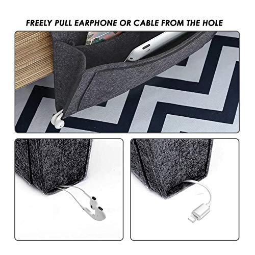jiuzcare Bedside Storage Organizer Sofa Caddy Remote Holder for Recliner Bed Pocket Bed Organizer Hanging Pocket for Magazine, Tablet, Phone, iPad, TV Remote Control, Dark Grey - Cosy Home Interiors jiuzcare Bedside Storage Organizer Sofa Caddy Remote Holder for Recliner Bed Pocket Bed Organizer Hanging Pocket for Magazine, Tablet, Phone, iPad, TV Remote Control, Dark Grey - Image 4