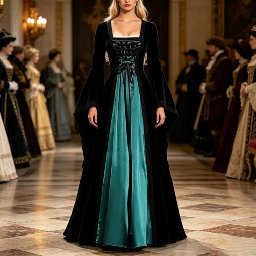 Disfraz victoriano de mujer estilo vestido tradicional irlandés vintage de terciopelo 3