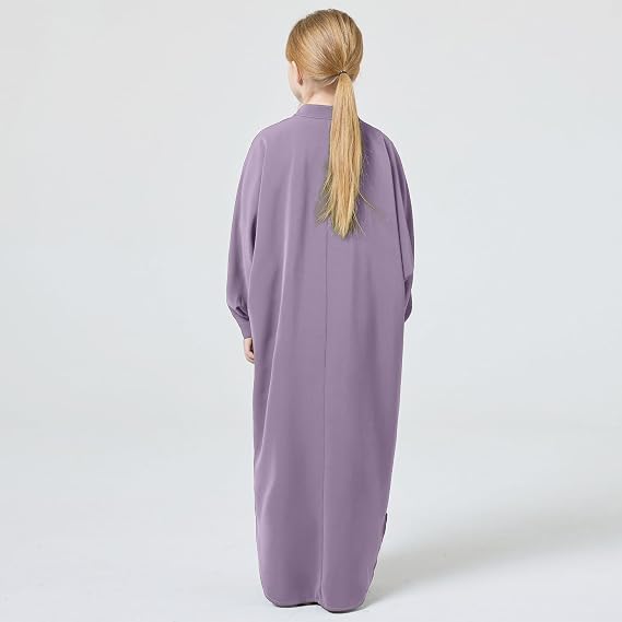 ODIZLI Girls Ramadan Abaya Muslim Batwing Sleeve Long Shirt Prayer Dress Kaftan Dubai Islamic Loose Maxi Dress