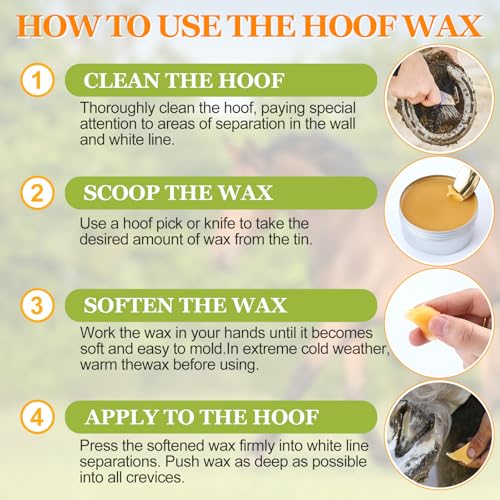 Dansib 2 peças de cera de casco de 200 ml de cera de casco de cavalo para separação de parede de cas
