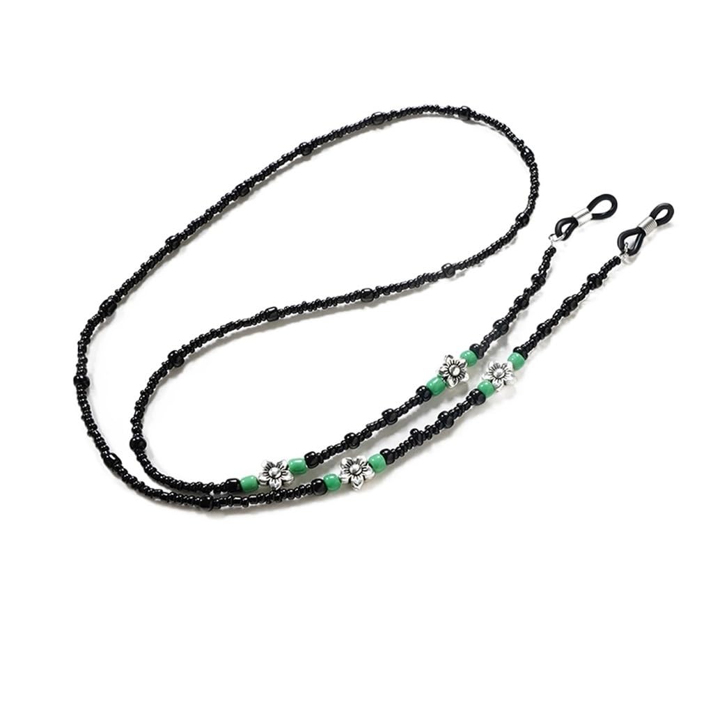 Cadena de Metal pequeña for Escote, Cadena for Gafas, Cadena for Gafas con Cuentas de Cristal Vintage(3-Pack)