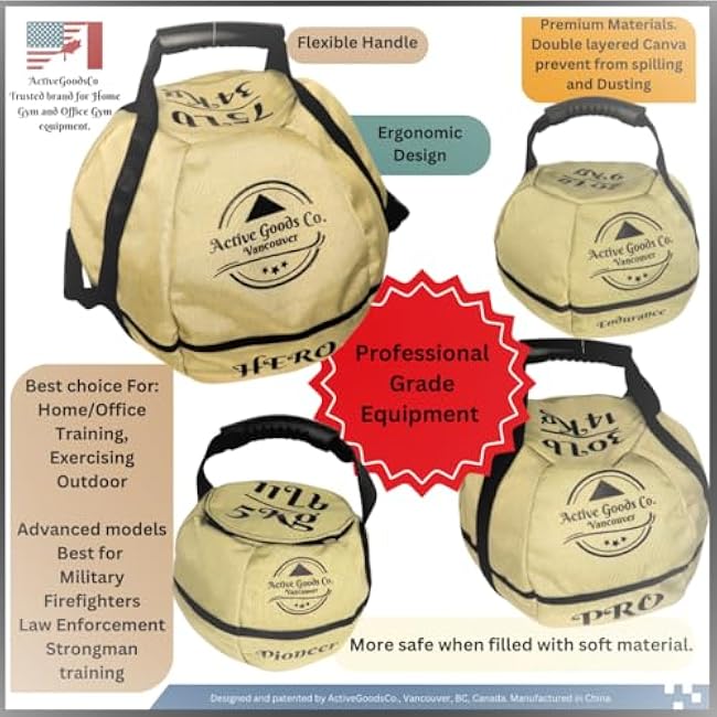 ActiveGoodsCo. Kettlebell Sandbag for fitness workout, different sizes 11Lb to 75lb. Visit to see the options¡, May vary