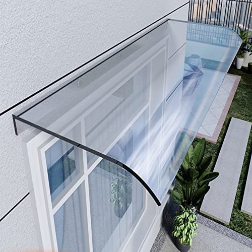 Auvent de porte d'entrée polycarbonate transparent 40x120 cm abri de pluie