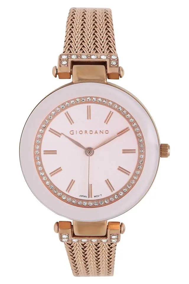 Giordano Analog Wrist Watch for Women Stylish Metal Strap with Water Resistant 3 Hand Mechanism for Girls & Ladies to Compliment Your Look/Ideal Gift for Female - GZ-60033 (B0DC4CMVVC) Amazon Price History, Amazon Price Tracker