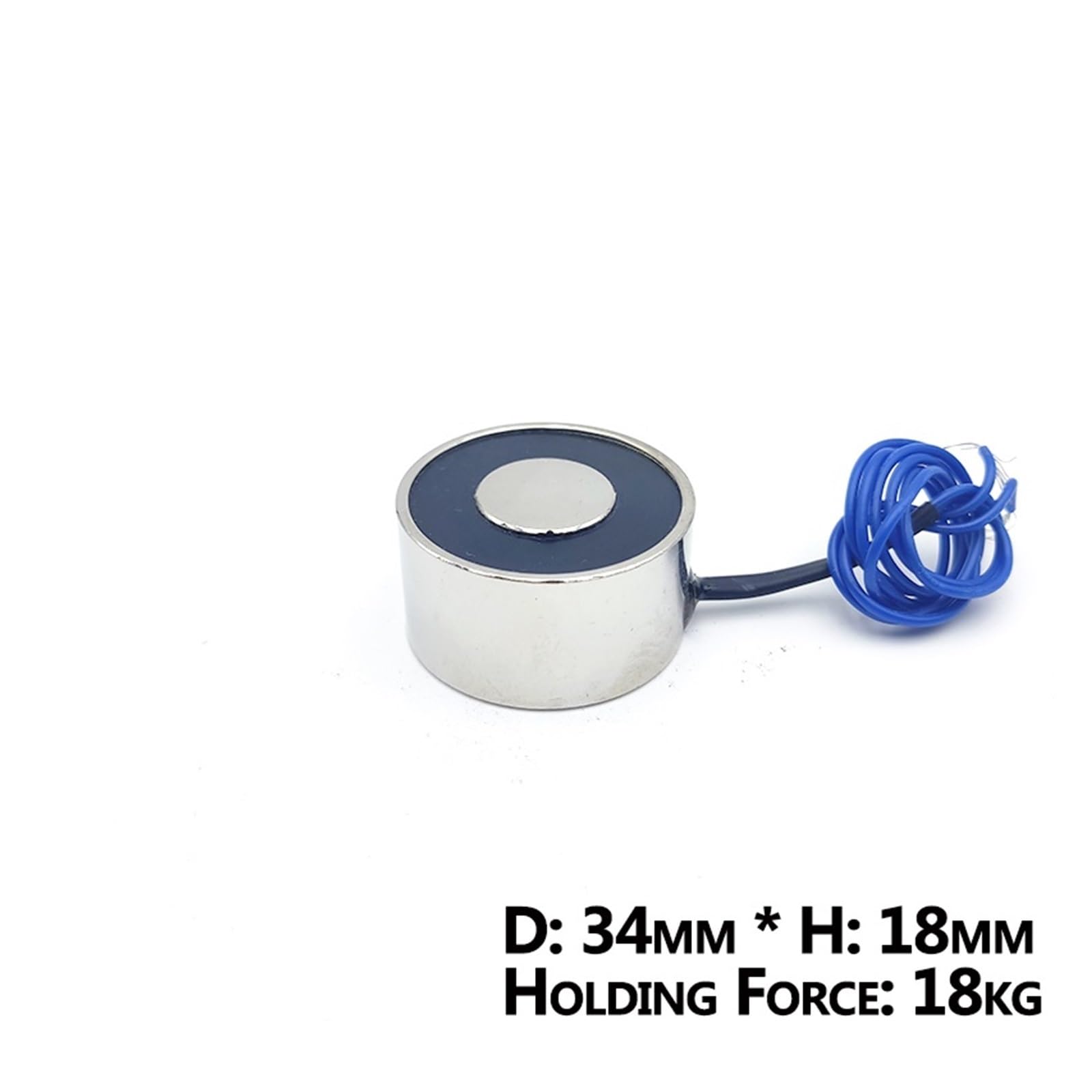 34/18 DC 12V Elettromagnete 34/18 Cilindro Magneti Elettrici 18KG/180N Forte Solenoide Elettromagnetico Ventosa 1 Pz