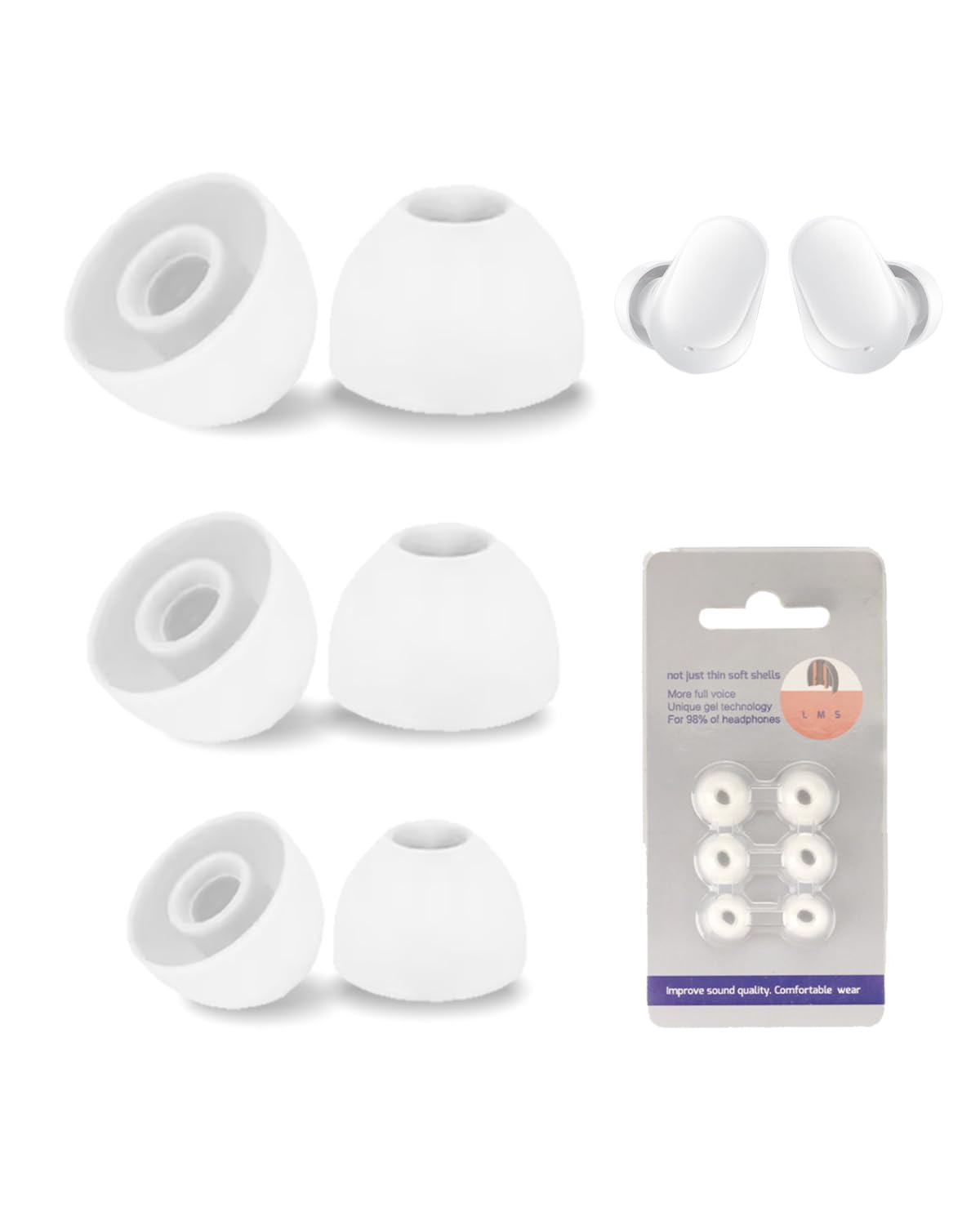 シリコン製ホワイトイヤーピース Amazon | イヤーピース AirPods Pro 対応 3ペア (S/M/Lサイズ 各