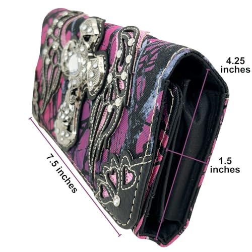 Western Camouflage Cross Wallet for Women - Camo Clutch Wristlet2
