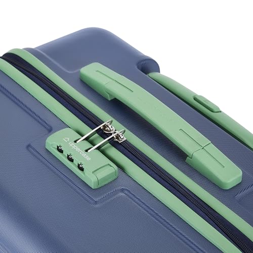 Image of Uppercase Helix Solid (Medium) 68Cm Textured Trolley Bag With Combination Lock, 8 Wheels, Eco Polycarbonate Luggage, Laundry Compartment, Durable Design For Travel - Suitcase For Men & Women Navy Blue