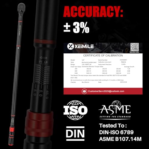 Image of 3 /4 inch Drive Click Torque Wrench-150-1000Ft.Lb for Truck,HD Vehicles