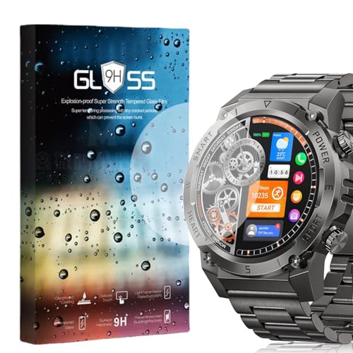 Skyband Compatibile per [3 Pezzo Protettive] 9H Vetro Temperato Pellicole Protettive Compatibile per DEKELIFE Smartwatch Orologio Intelligente Uomo Militare 1.46” G55 (3 Pezzo Protettive)